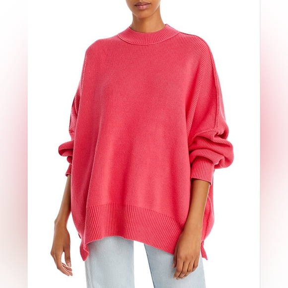 Free People Sweaters - Free People Easy Street Tunic Sweater Oversize Mock Neck Pink Size Medium